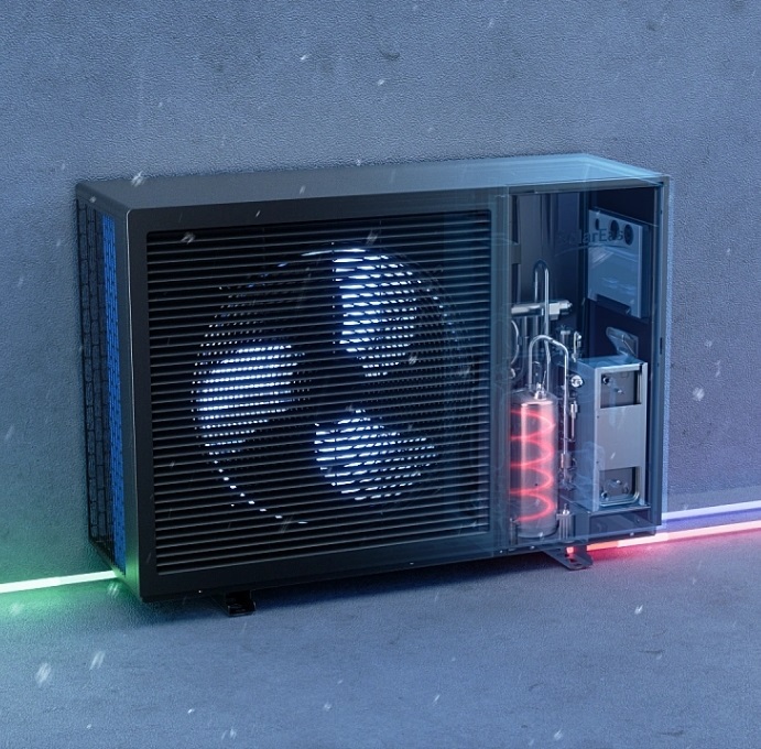 R290 Full DC inverter Air Source Air to Water Monoblock Heating Cooling Heat Pumps with WIFI Control manufacture